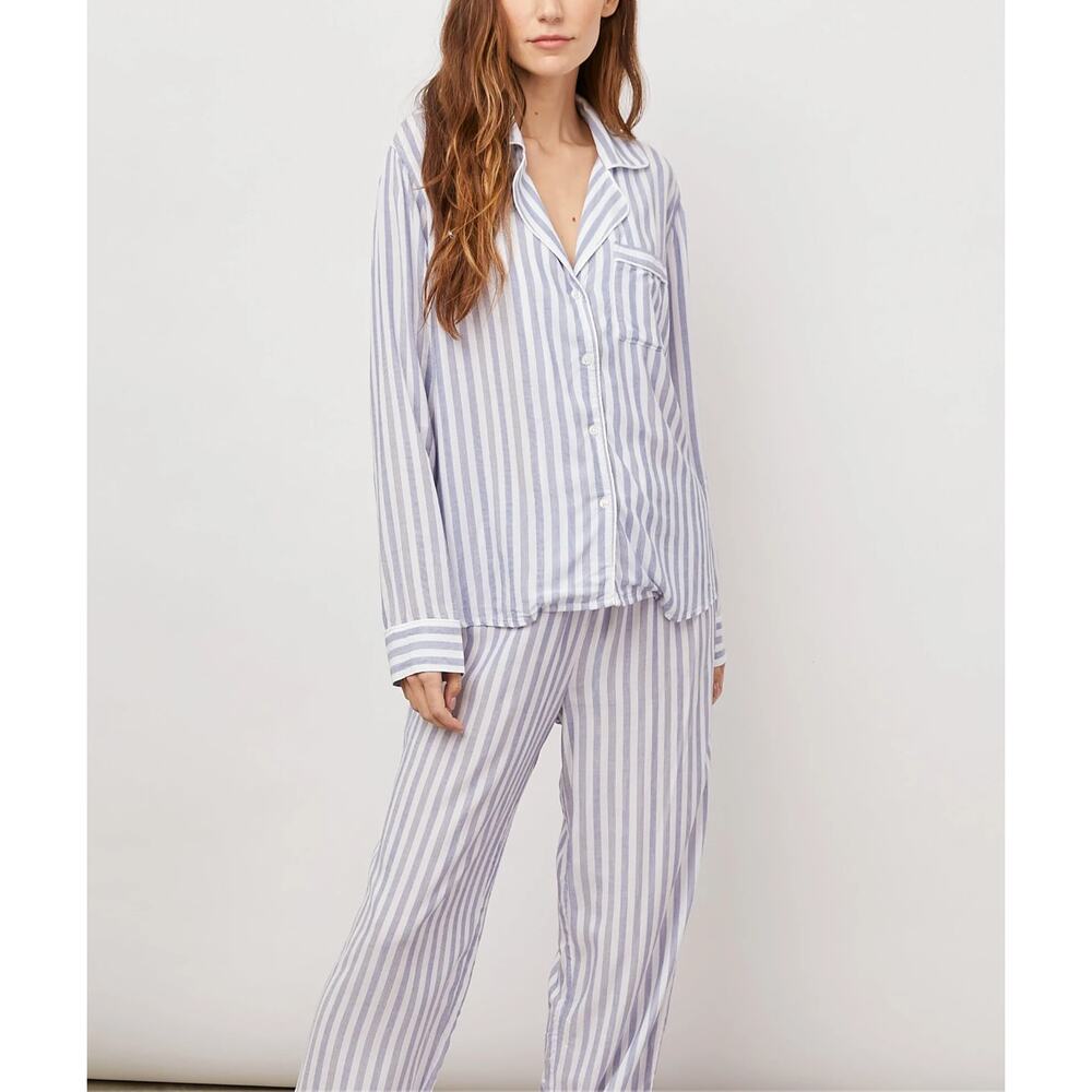 Rails Clara Pajama Set In Blue And White Bermuda … - image 1